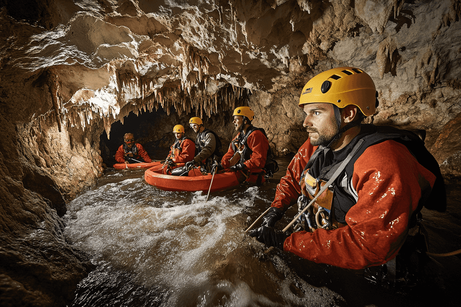 Experimenta la emoción del espeleobarranquismo, combinando espeleología y barranquismo. Explora entornos subterráneos con equipos de seguridad y guías expertos. Prepárate para una aventura única.