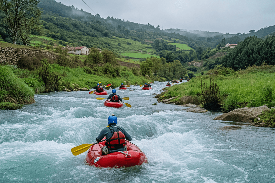 Disfruta del rafting en Asturias, donde la adrenalina y la naturaleza se unen. Explora ríos como el Sella y el Cares con guías expertos y equipo seguro.
